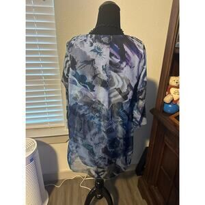 Marbled Blue Blouse -Size Lg